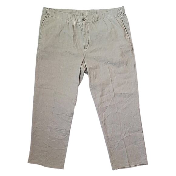 Tommy Bahama Stone Khaki Linen Lounge Pants 2XLB Beach Resort - Picture 4 of 12